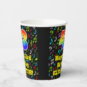 43e Verjaardag: Leuk Muzieknoten Patroon, Regenboo Papieren Bekers (Links)