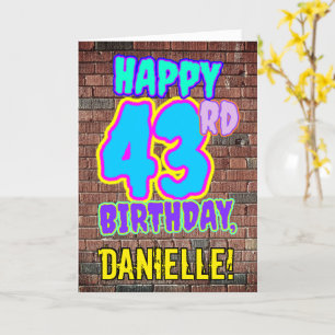 43e verjaardag - Leuk, Urban Graffiti geïnspireerd Kaart