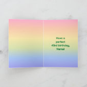 43e verjaardag: Leuke Regenboog #, Aangepaste foto Kaart (Binnen)