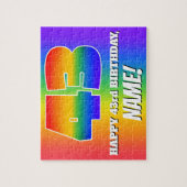 43e verjaardag — Meerkleurig regenboogpatroon "43" Legpuzzel (Verticaal)