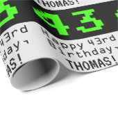 43e verjaardag - Nerdy / Geeky Style "43" en naam Cadeaupapier (Rol Hoek)