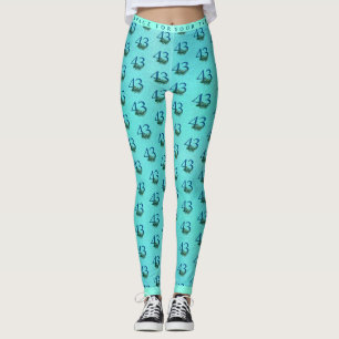 43e verjaardag of jubileum Pauw Patroon Leggings