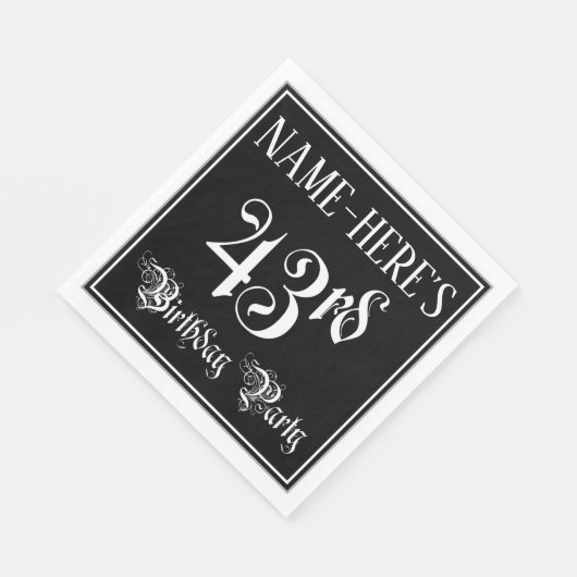 43e verjaardag Partij — Fancy Manuscript + de Naam Servet (Hoek)