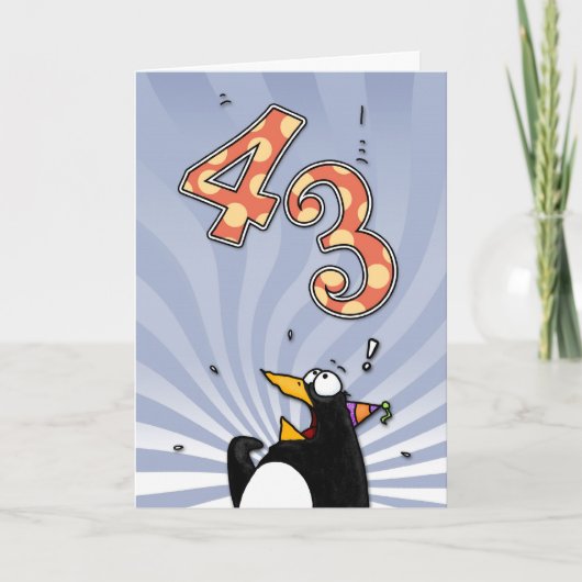 43e verjaardag - Penguin Surprise Card Kaart (Voorkant)