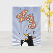 43e verjaardag - Penguin Surprise Card Kaart (Gele Bloem)