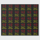 43e verjaardag: Red Digital Clock Style "43" + naa Cadeaupapier (Vlak)