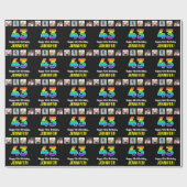 43e verjaardag: Regenboog "43"; Aangepaste foto's  Cadeaupapier (Vlak)