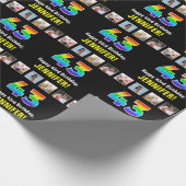 43e verjaardag: Regenboog "43"; Aangepaste foto's Cadeaupapier (Hoek)