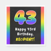 43e verjaardag: Regenboogspectrum # 43, Naam op ma Servet (Voorkant)