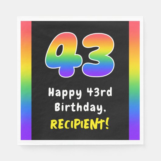 43e verjaardag: Regenboogspectrum # 43, Naam op ma Servet (Voorkant)