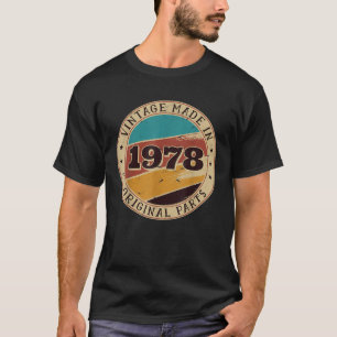 43e verjaardag Retro Vintage 43 jaar oud Made in 1 T-shirt
