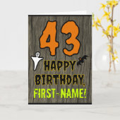 43e verjaardag: Spooky Halloween Thema, Aangepaste Kaart (Gele Bloem)