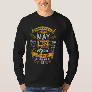 43e verjaardag The Real Legends mei 1982 43 jaar O T-shirt