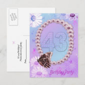 43e verjaardag uitnodiging briefkaart (Voorkant / Achterkant)