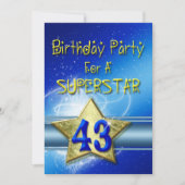 43e verjaardag Uitnodiging voor een Superstar. (Voorkant)