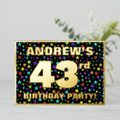43e verjaardag van de gevechtsdag - vun, kleurrijk folie uitnodiging (Staand Voorkant)