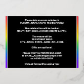 43e verjaardag van de gevechtsdag - vun, kleurrijk folie uitnodiging (Achterkant)