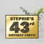 43e verjaardag van de partij — Vet, houten graan Folie Uitnodiging (Staand Voorkant)