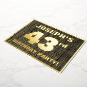 43e verjaardag: Vet, Houtgrijnpatroon Folie Uitnodiging (Gedraaid)