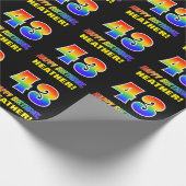 43e verjaardag: Vet, Vun, Eenvoudig, Regenboog 43 Cadeaupapier (Hoek)