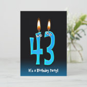 43e verjaardagsfeestje uitnodigen kaart (Staand voorkant)