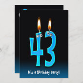 43e verjaardagsfeestje uitnodigen kaart (Voorkant / Achterkant)