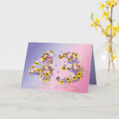 43e verjaardagskaart met bloemen letters kaart (Gele Bloem)