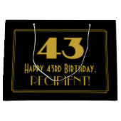 43ste verjaardag — Art Deco geïnspireerde look "43 Groot Cadeauzakje (Voorkant)