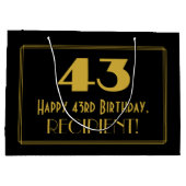 43ste verjaardag — Art Deco geïnspireerde look "43 Groot Cadeauzakje (Achterkant)