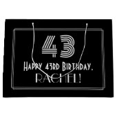 43ste verjaardag — Art Deco geïnspireerde look "43 Groot Cadeauzakje (Voorkant)