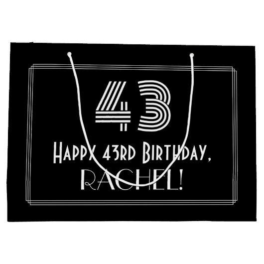 43ste verjaardag — Art Deco geïnspireerde look "43 Groot Cadeauzakje (Achterkant)