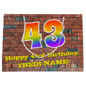 43ste verjaardag: Plezier, op graffiti geïnspireer Groot Cadeauzakje (Voorkant)