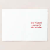 43ste verjaardag: Vet "43 JAAR OUD!" Goudfolie Kaa Folie Kaarten (Binnen)