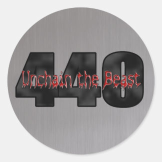 440 Mopar Beast geborsteld staal Ronde Sticker