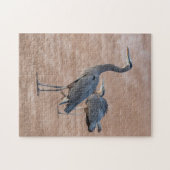 4415 - Twee grote blauwe reigers op Shore Puzzel Legpuzzel (Horizontaal)