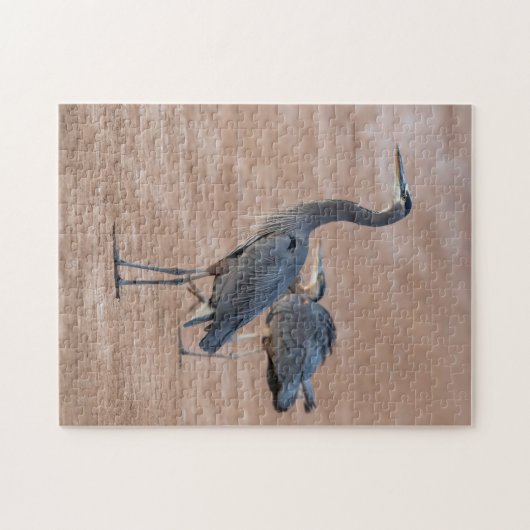 4415 - Twee grote blauwe reigers op Shore Puzzel Legpuzzel (Horizontaal)