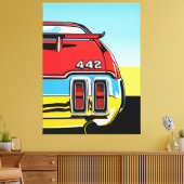 442 Muscle Car Achtervleugel Pop Art Retro Print (Insitu (Woonkamer))