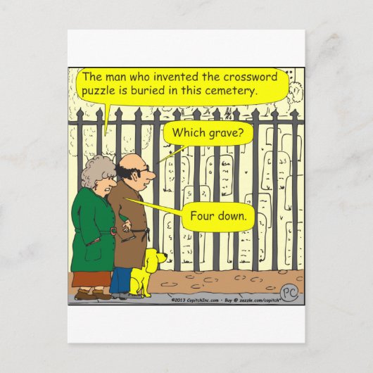 442 Waar is de crossword-uitvinder begraven? Briefkaart (Voorkant)
