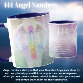444 Angel Numbers Chakra Angels Wings Coffee Mok