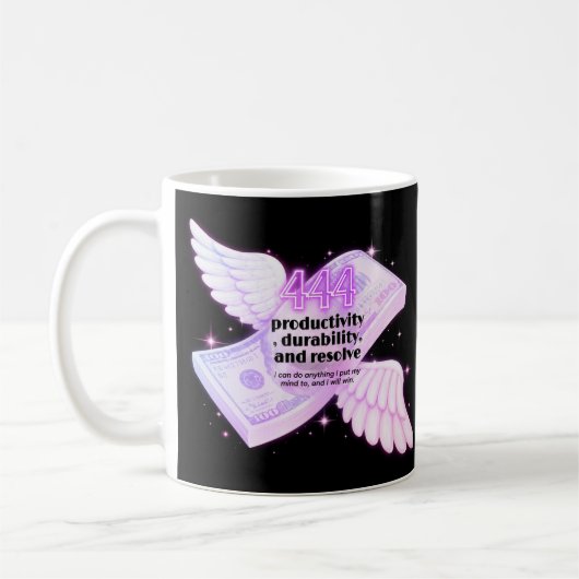 444 Engel Nummer Geld Manifestatie Mok  (Links)