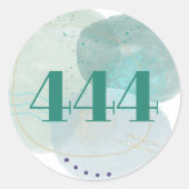 444 Engel Nummer Goddelijke Bescherming Affirmatie Ronde Sticker (Voorkant)