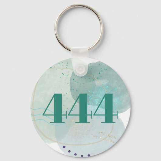 444 Engel Nummer Goddelijke Bescherming Affirmatie Sleutelhanger (Voorkant)