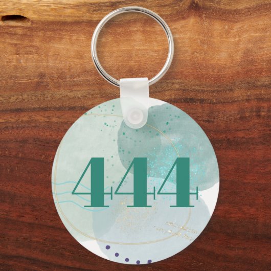444 Engel Nummer Goddelijke Bescherming Affirmatie Sleutelhanger (Voorkant)