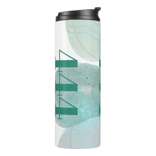 444 Engel Nummer Goddelijke Bescherming Affirmatie Thermosbeker (Gedraaid links)