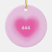 444 Moderne roze hartesthetische angel-nummer Keramisch Ornament (Voorkant)