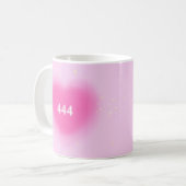 444 Moderne roze hartesthetische angel-nummer Koffiemok (Voorkant links)