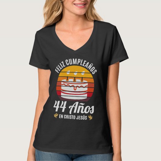 44 Años Cumpleaños En Cristo Jesús Spanish T-shirt (Voorkant)