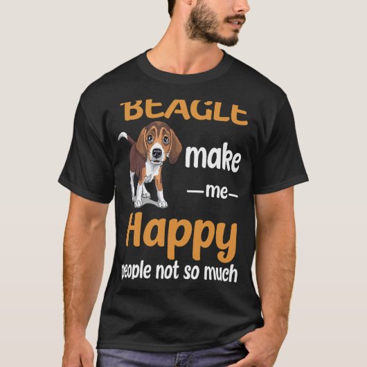 44 Beagle Maak me blij T-shirt (Voorkant)