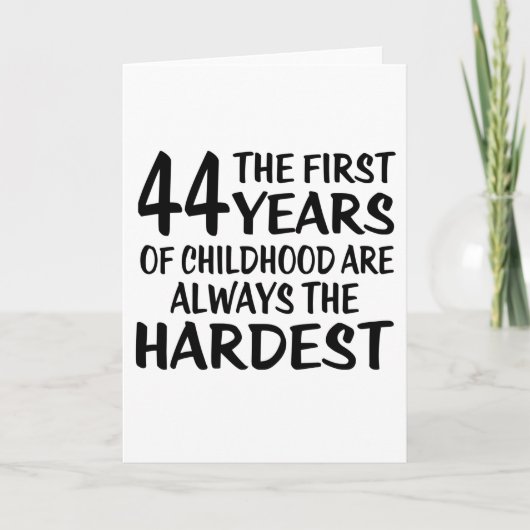 44 De eerste jaren van de verjaardag Design Kaart (Voorkant)