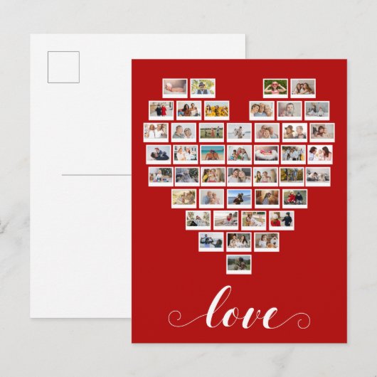 44 Foto Collage Liefde Instant Camera Film Hart Briefkaart (Voorkant / Achterkant)